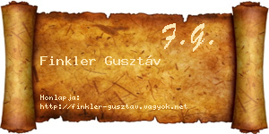 Finkler Gusztáv névjegykártya